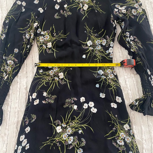 Reformation Black Floral Long Sleeve Dress - Picture 6 of 6